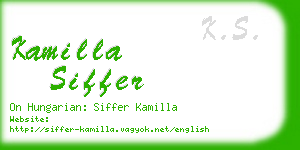 kamilla siffer business card